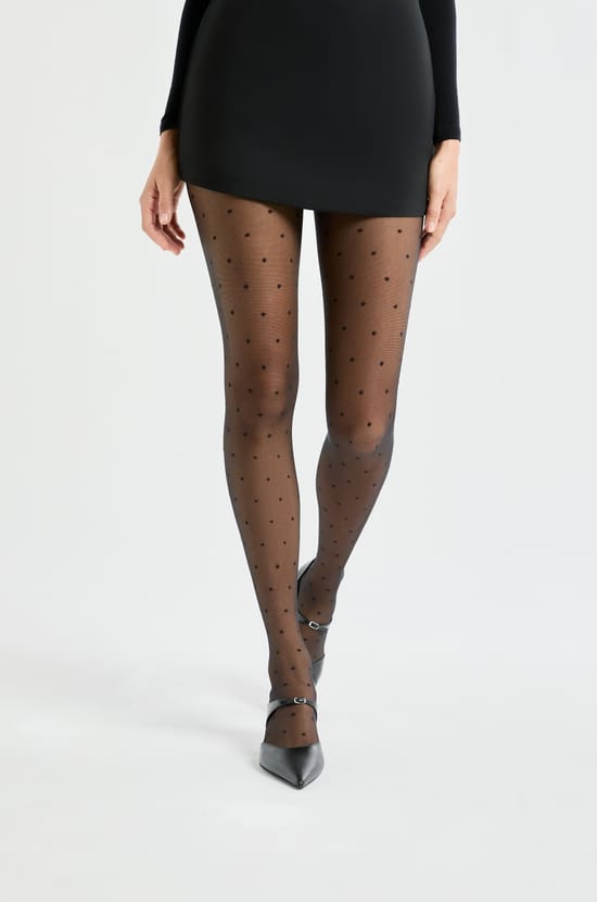 Collant transparent à motifs - 15D;${refinementColor}