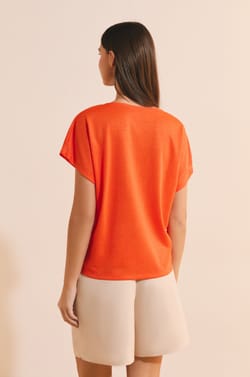 T-shirt manches courtes col V;${refinementColor}