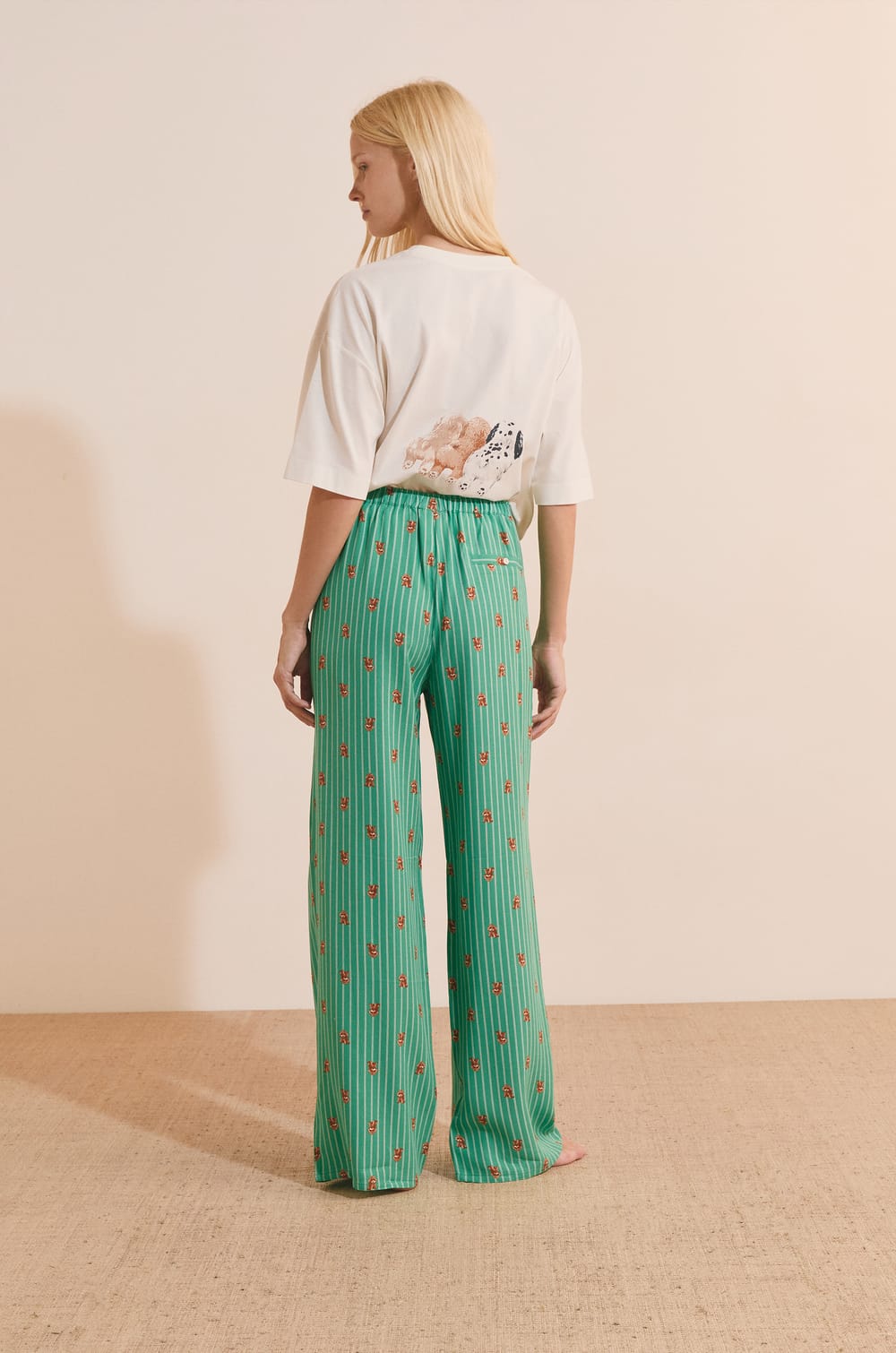 Pantalon de pyjama &agrave; motifs chiens;${refinementColor}