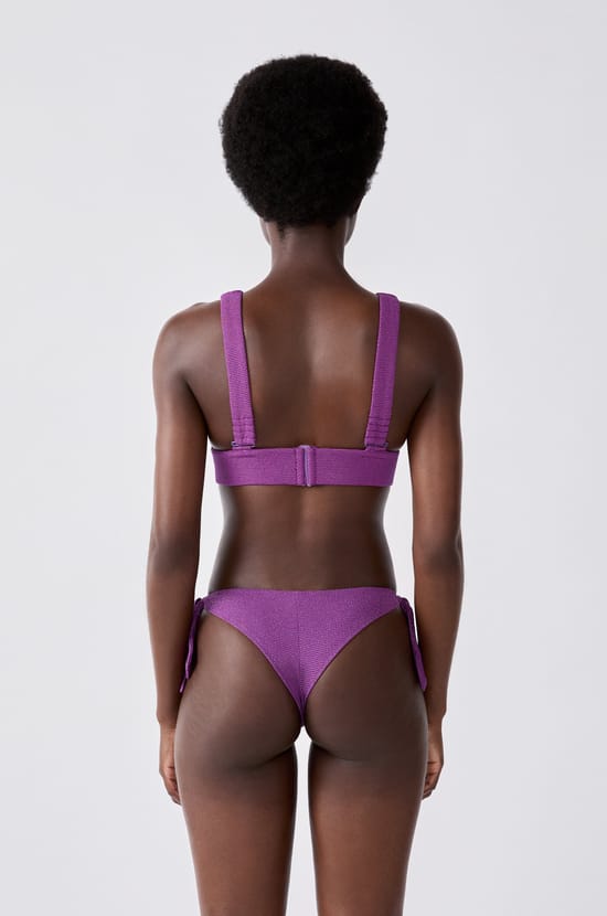 Tie-side Brazilian bikini bottom iridescent swimwear;${refinementColor}