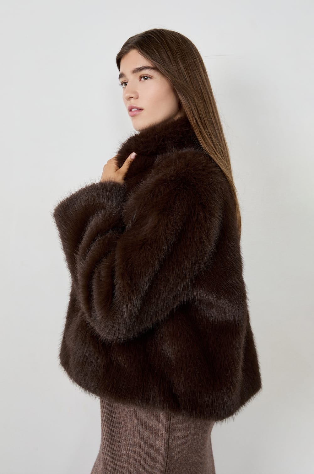 Faux Fur Coat;${refinementColor}