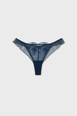 Embroidered Tulle Tanga;${refinementColor}