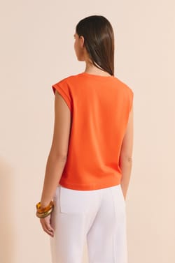 T-shirt sans manches en coton;${refinementColor}