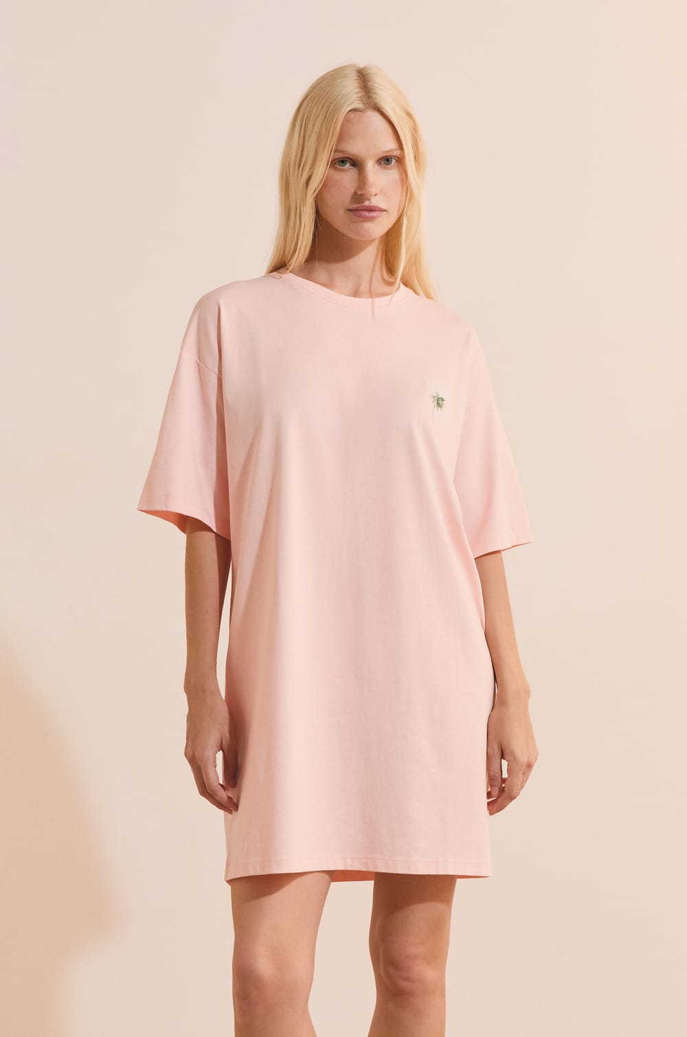 Chemise de nuit &agrave; motifs en coton;${refinementColor}