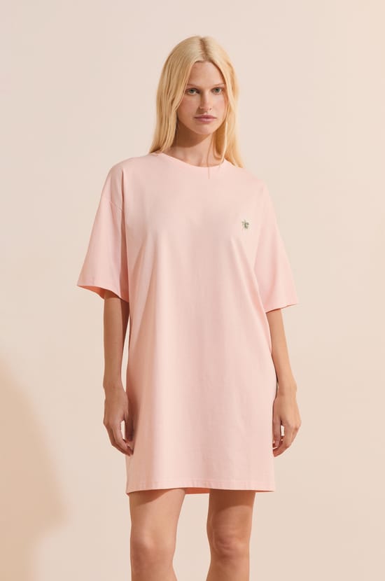 Chemise de nuit &agrave; motifs en coton;${refinementColor}