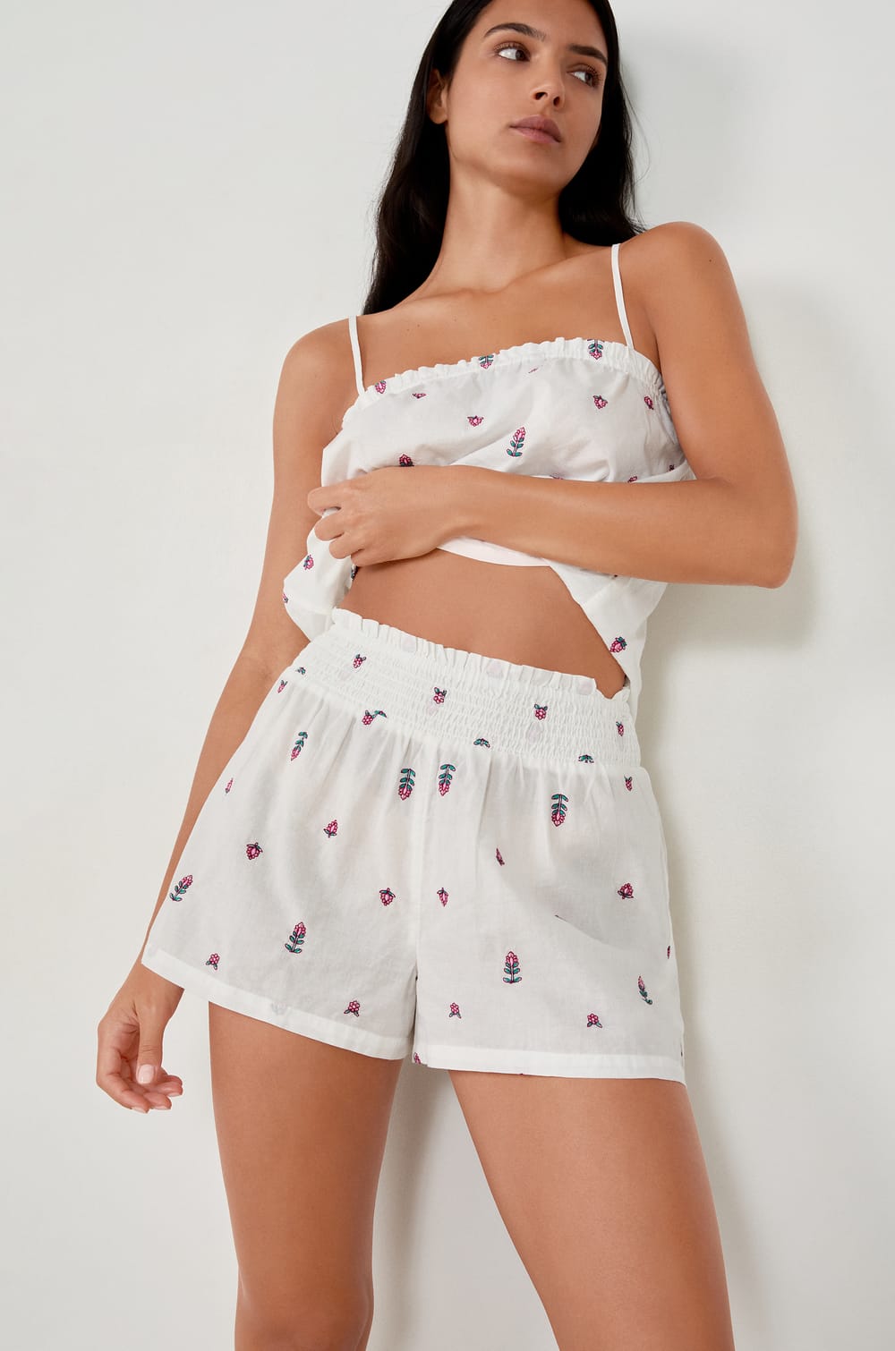 Short de pyjama à imprimés en coton;${refinementColor}