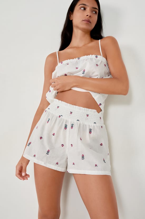 Short de pyjama à imprimés en coton;${refinementColor}