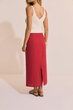 Jupe longue avec lin;${refinementColor}