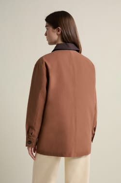 Mid-length velvet collar jacket;${refinementColor}