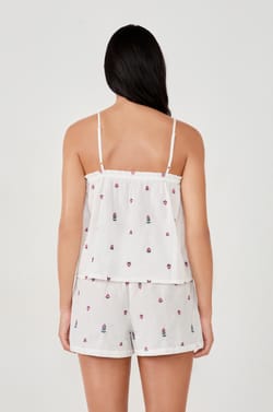 Top de pyjama à imprimés en coton;${refinementColor}