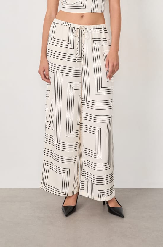 Pantalon satiné imprimé;${refinementColor}