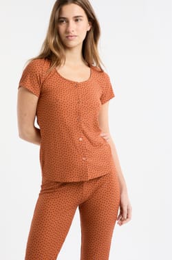 Heart Print Pyjama T-shirt;${refinementColor}