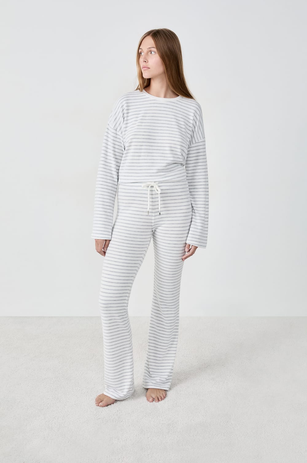 Flared Pyjama Trousers;${refinementColor}