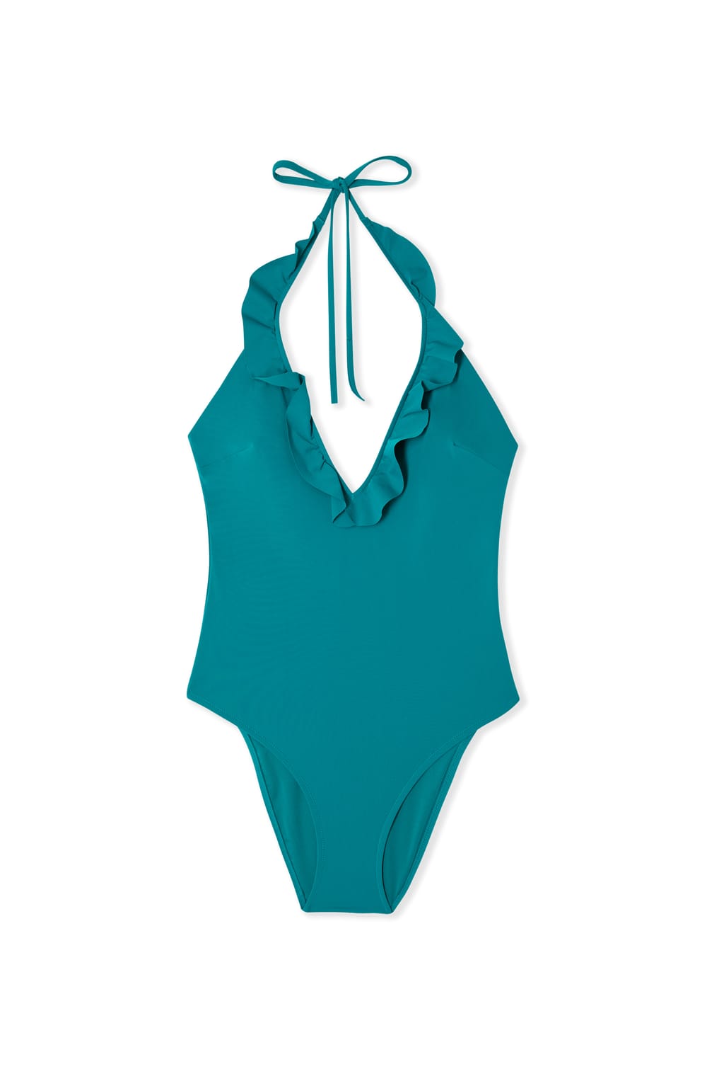 One-Piece Swimsuit with Ruffles;${refinementColor}