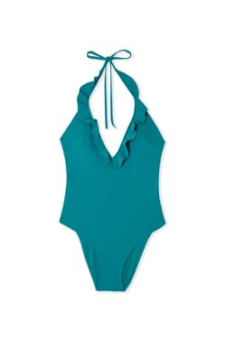 One-Piece Swimsuit with Ruffles;${refinementColor}