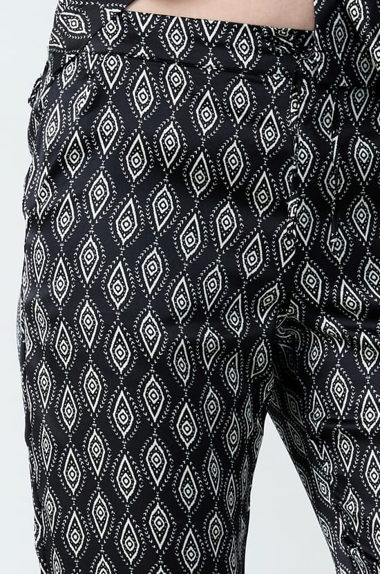 Pantalon de pyjama satiné imprimé;${refinementColor}