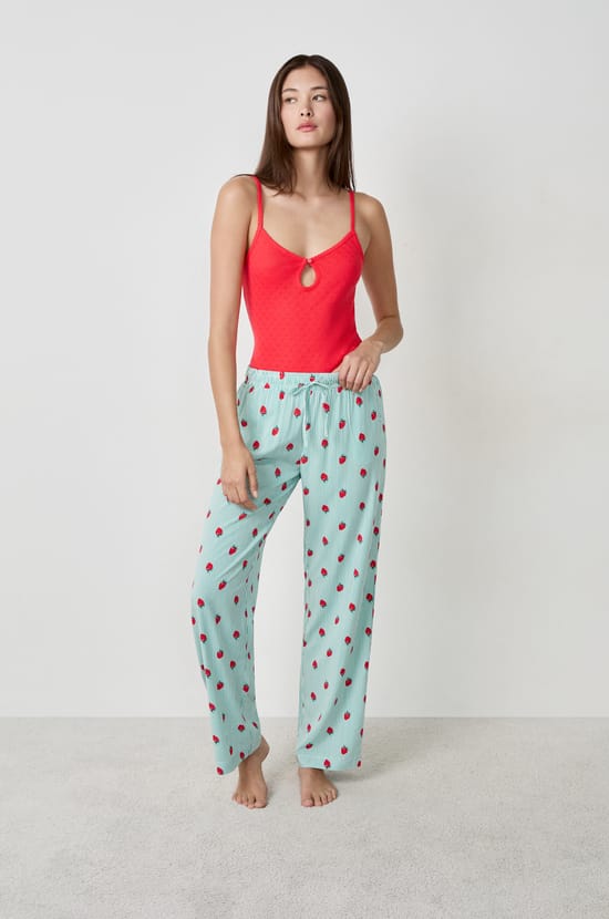Printed Pajama Pants;${refinementColor}