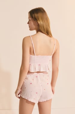 Top de pyjama avec un motif fleur;${refinementColor}