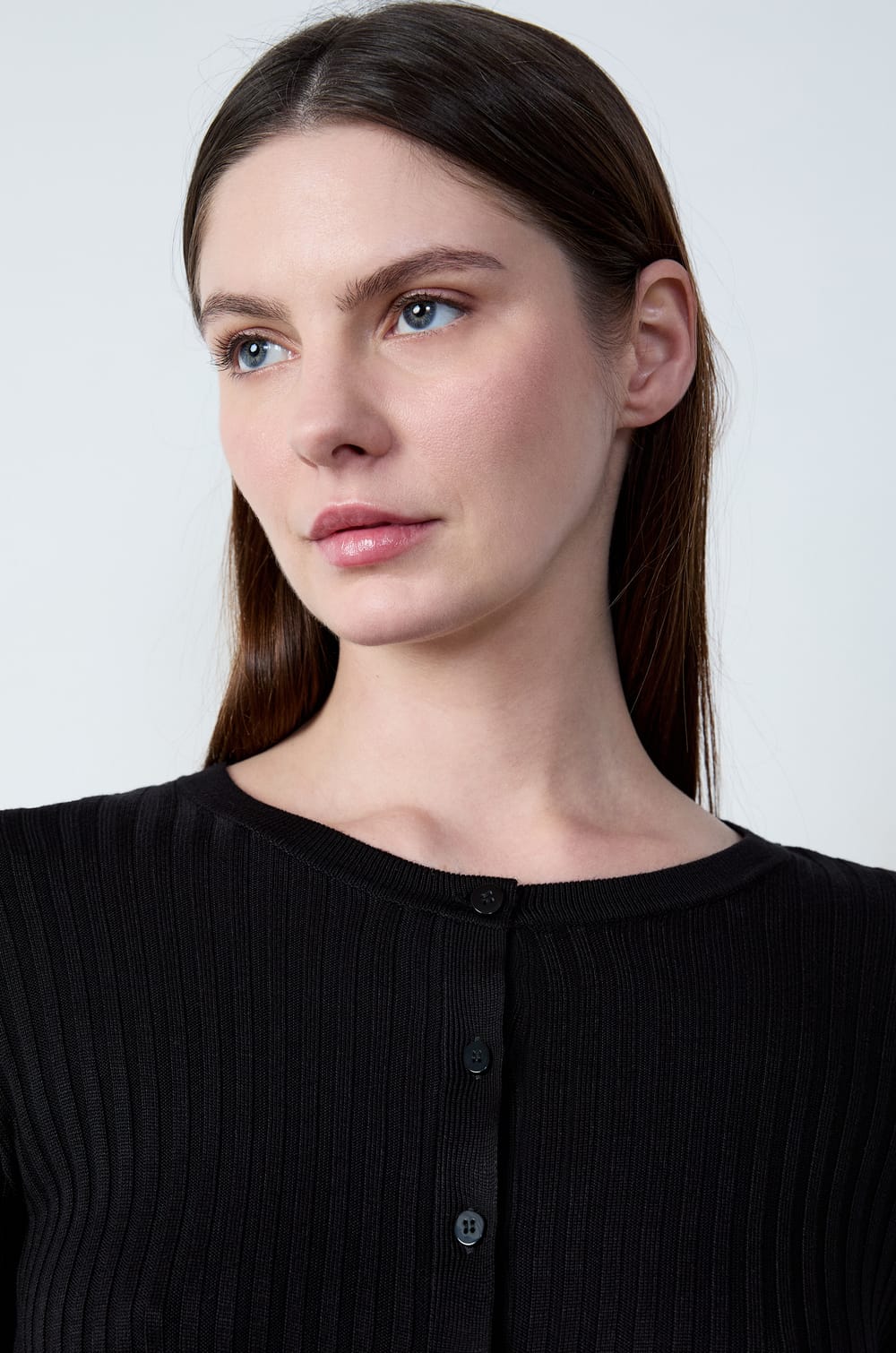 Knitted Button-Up Cardigan;${refinementColor}