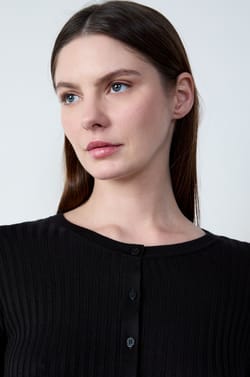 Knitted Button-Up Cardigan;${refinementColor}