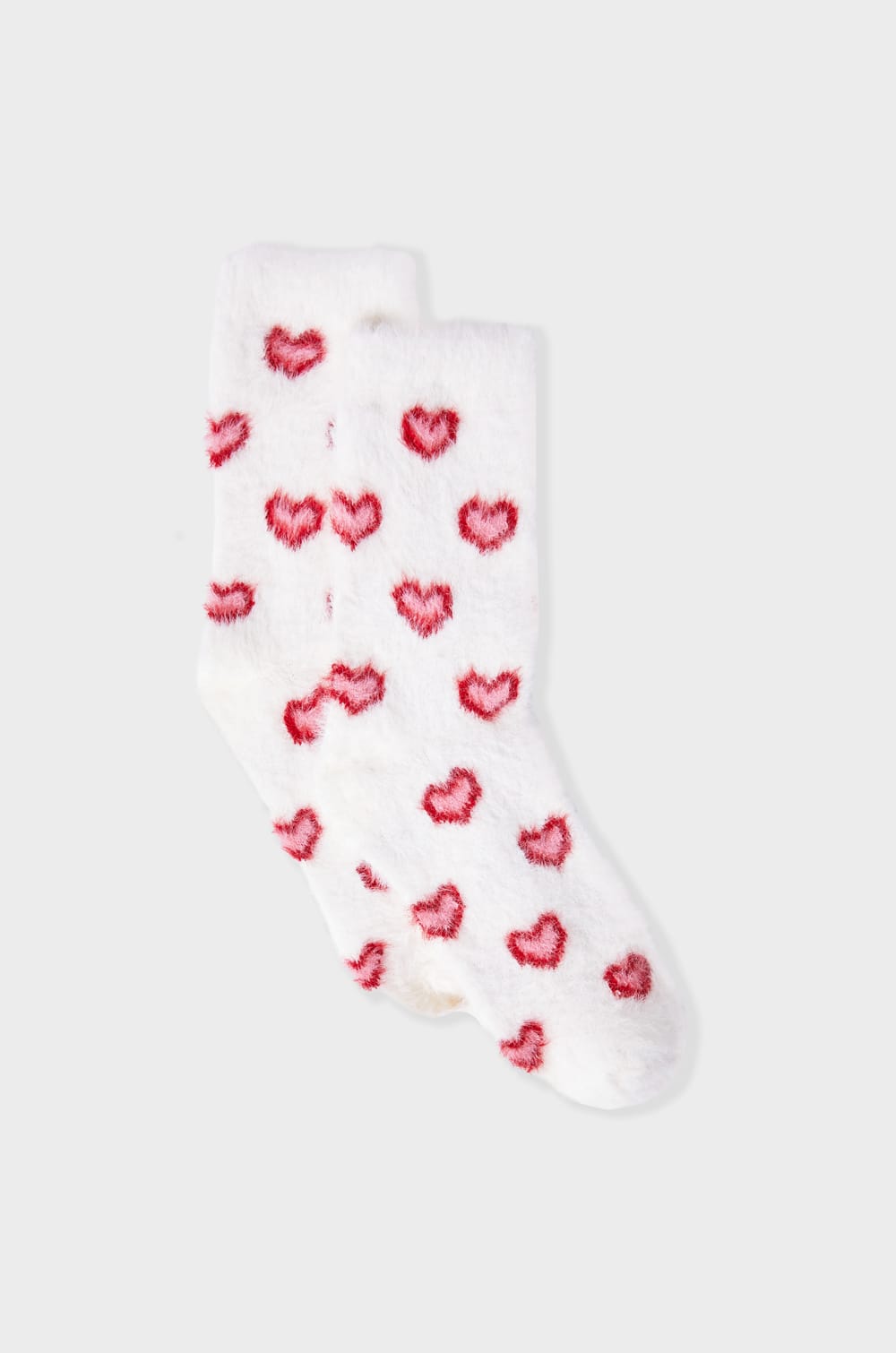 Chaussettes en grosse maille à motifs coeurs;${refinementColor}