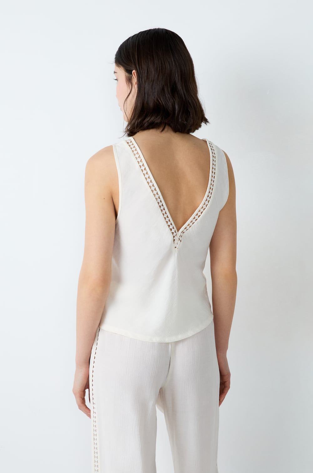 Pyžamový top s ažurovým vzorem;${refinementColor}