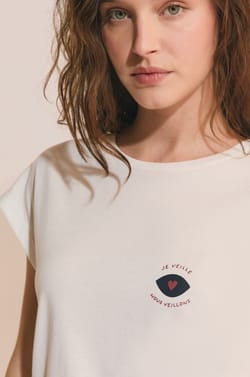 T-shirt manches courtes avec coton;${refinementColor}