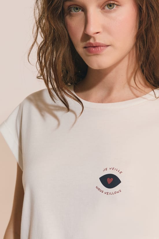 T-shirt manches courtes avec coton;${refinementColor}