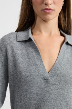 Pull col polo en cachemire;${refinementColor}