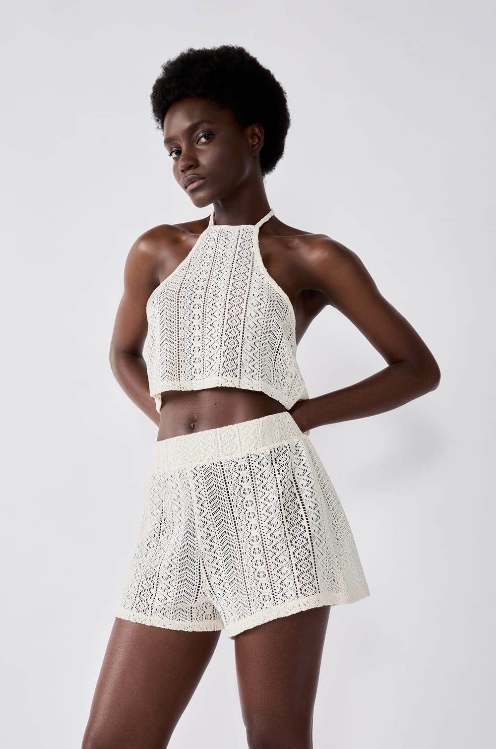 Short de plage en crochet;${refinementColor}