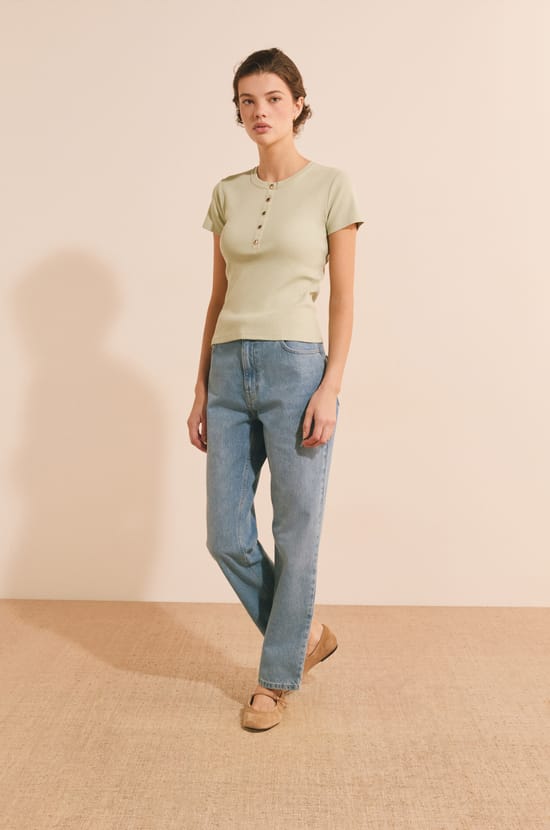 T-shirt manches courtes en coton;${refinementColor}