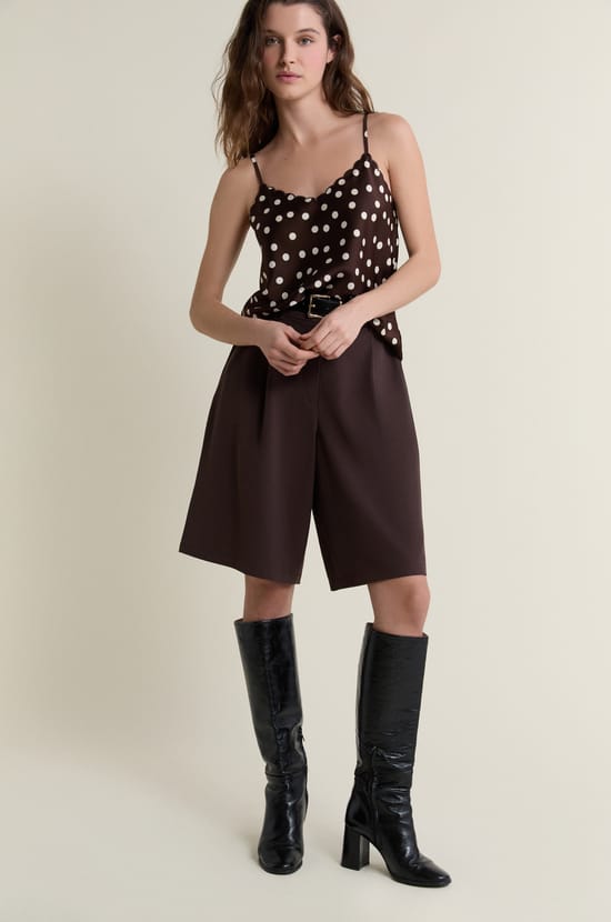 Caraco satin&eacute; &agrave; pois;${refinementColor}