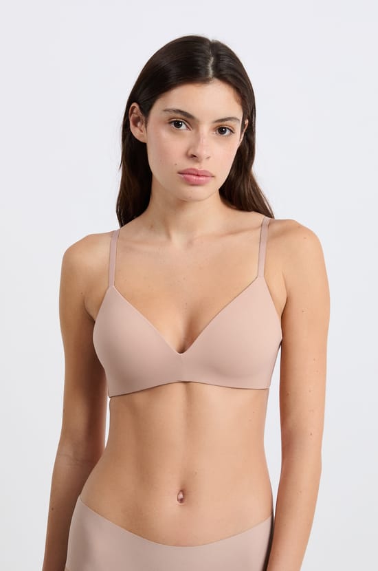 Soutien-gorge coques fines sans armatures en microfibre;${refinementColor}