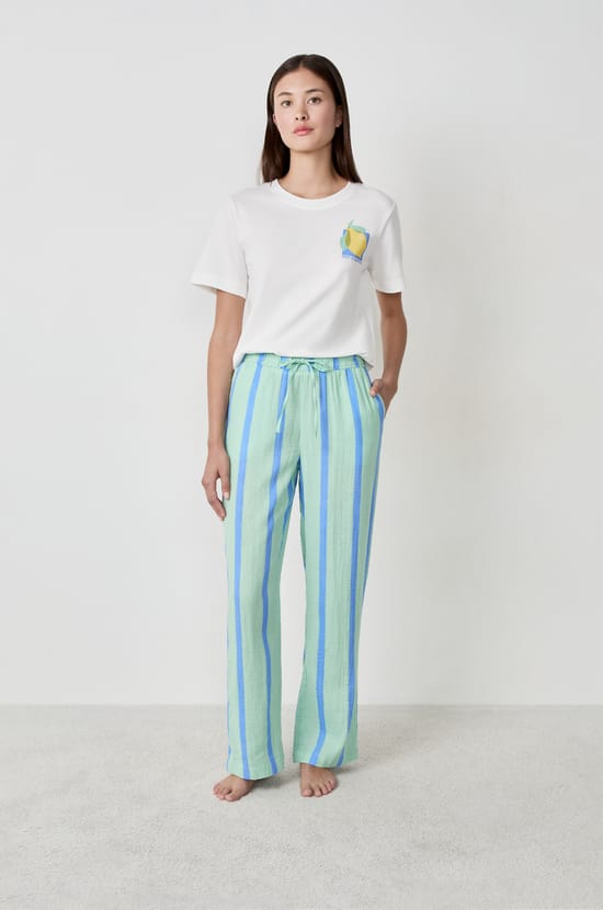 Pantalon de pyjama à rayures;${refinementColor}
