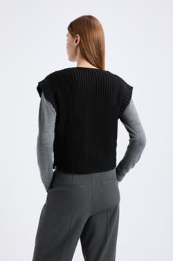 Gilet sans manches grosse maille;${refinementColor}