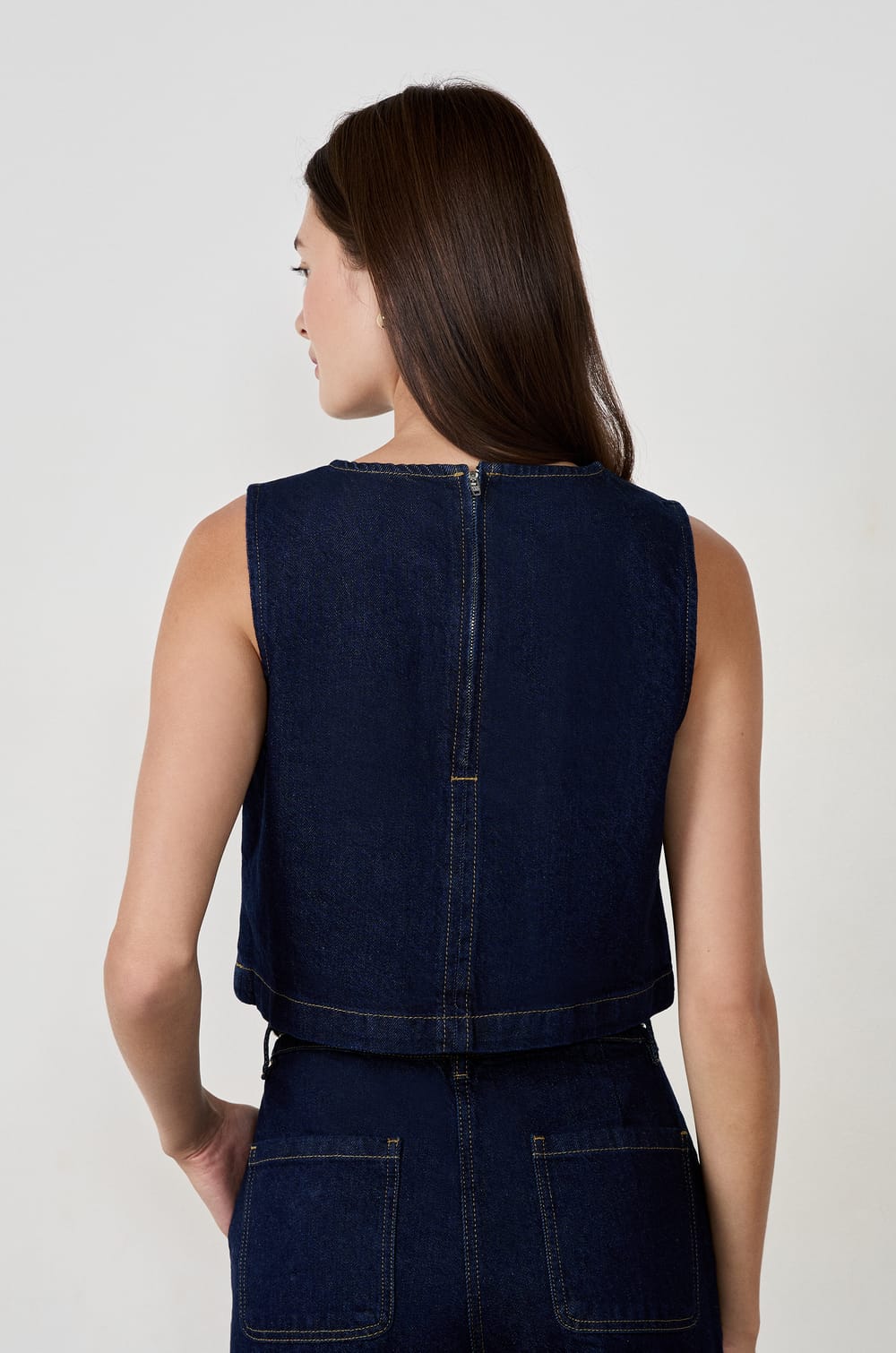Top sans manches en coton;${refinementColor}