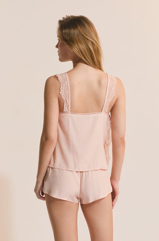 Top de pyjama avec d&eacute;tail en dentelle;${refinementColor}