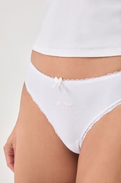 Tanga en coton brodé;${refinementColor}
