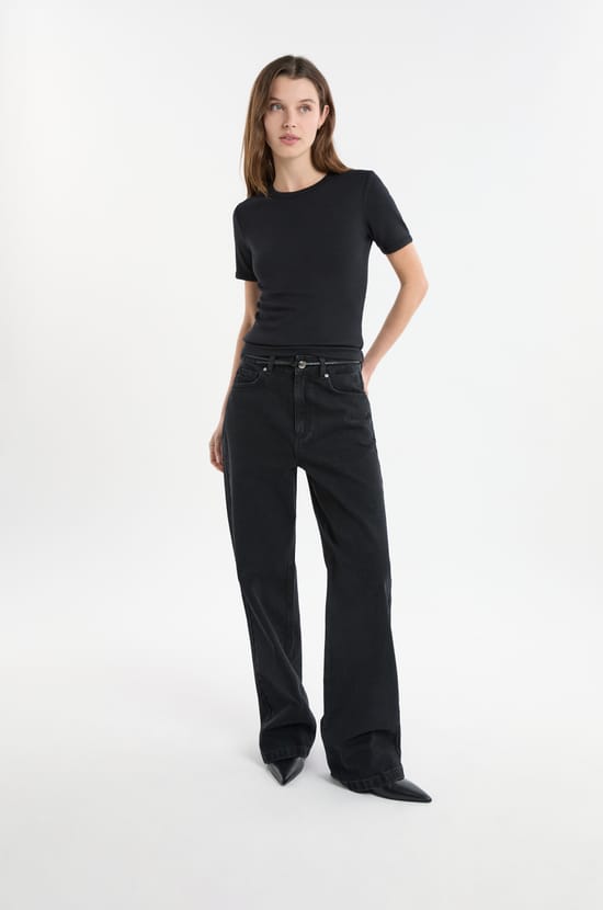 Jean large en coton;${refinementColor}