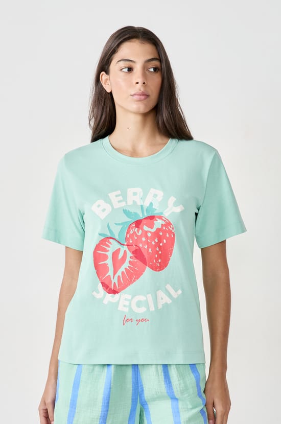 Short-sleeved cotton T-shirt "Berry Special;${refinementColor}