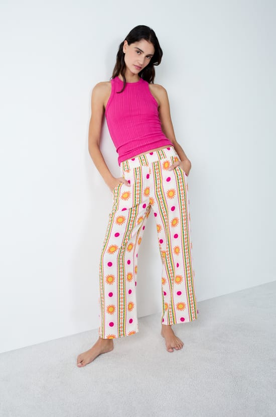 Pantalón de pijama estampado;${refinementColor}