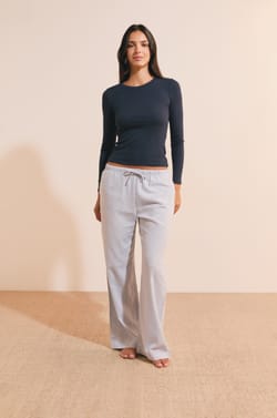 Pantalon de pyjama &agrave; carreaux en coton;${refinementColor}
