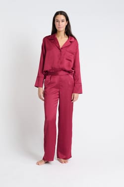 Pantalon de pyjama satiné à imprimés;${refinementColor}