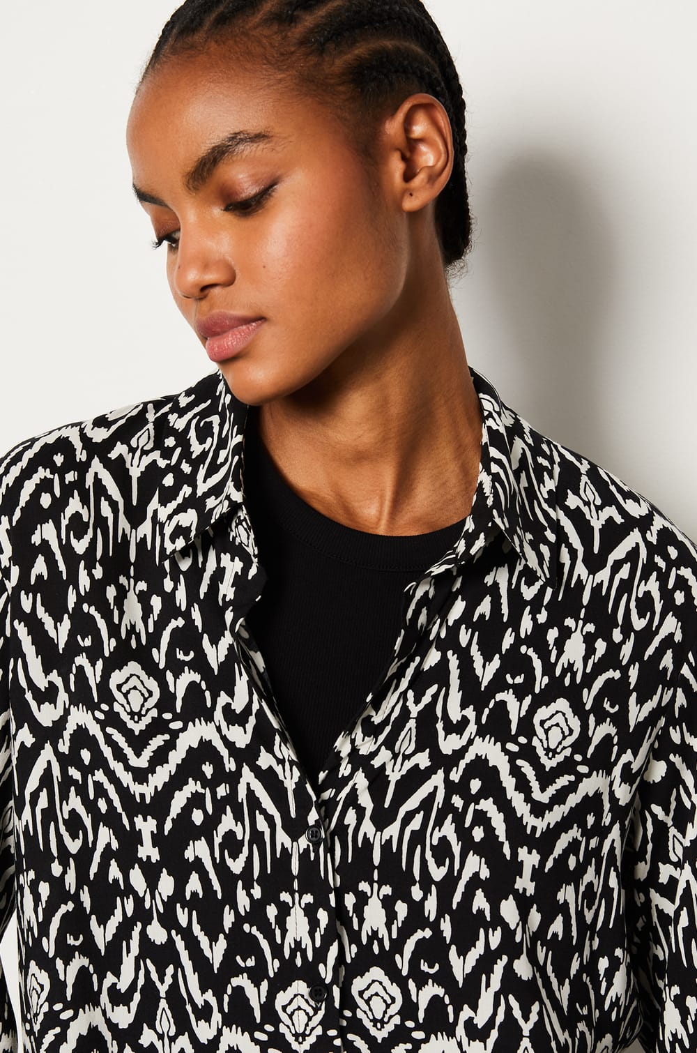 Printed Fluid Shirt;${refinementColor}