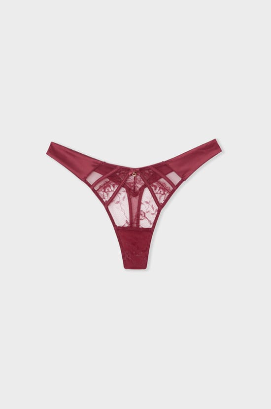 Lace and Satin Thong;${refinementColor}