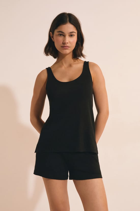 Top de tirantes 100% lino;${refinementColor}