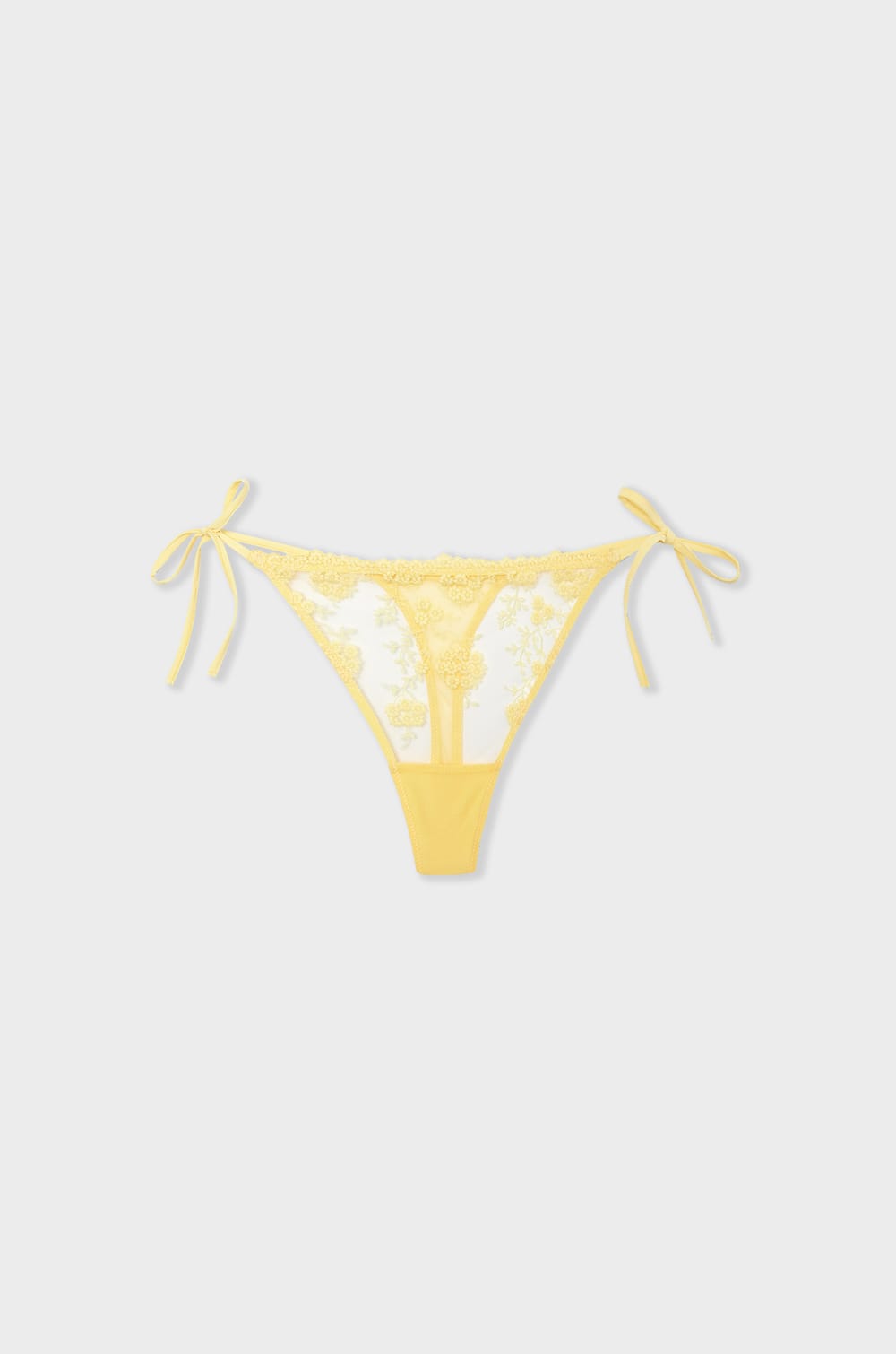 Side-Tie Thong In Embroidered Tulle;${refinementColor}