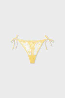 Side-Tie Thong In Embroidered Tulle;${refinementColor}