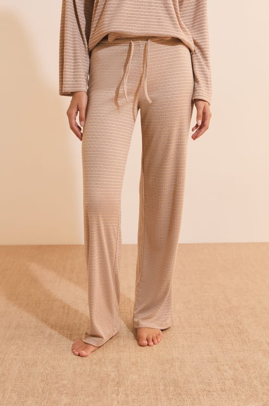 Pantalon de pyjama &agrave; rayures avec cordon de serrage;${refinementColor}