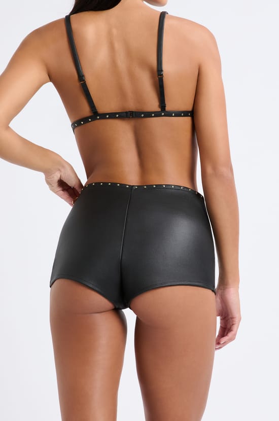 Leren boyleg shorty;${refinementColor}